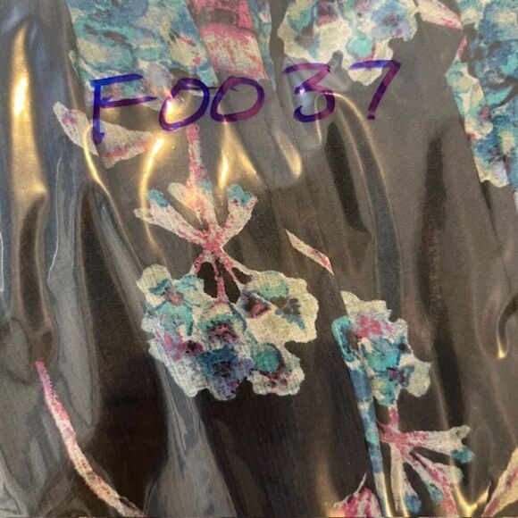 Kimchi Blue Nina Sheer Panel Dress Women's Gray Floral Aqua Pink Lined Size 4 - Picture 16 of 16